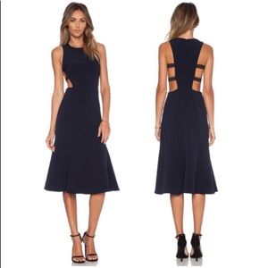 NBD Revolve Side Split Midi Dress In Navy